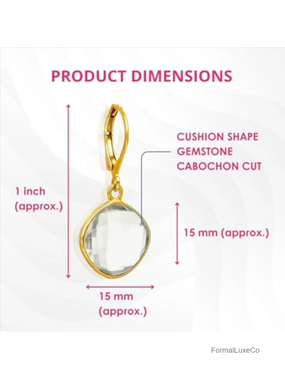 Genuine Clear Quartz Leverback Drop Earrings for Women, Gold Dangle Crystal
